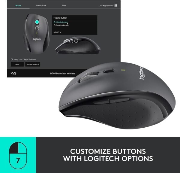 61fNZUHwlfL._AC_SL1500_ Logitech M705 Marathon Wireless Laser Mouse review lasting battery life and precision tracking