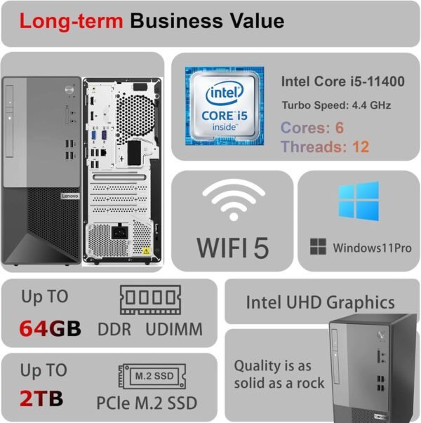 Lenovo V50t Business Tower Desktop review Intel Core i5 powerhouse with 4K support