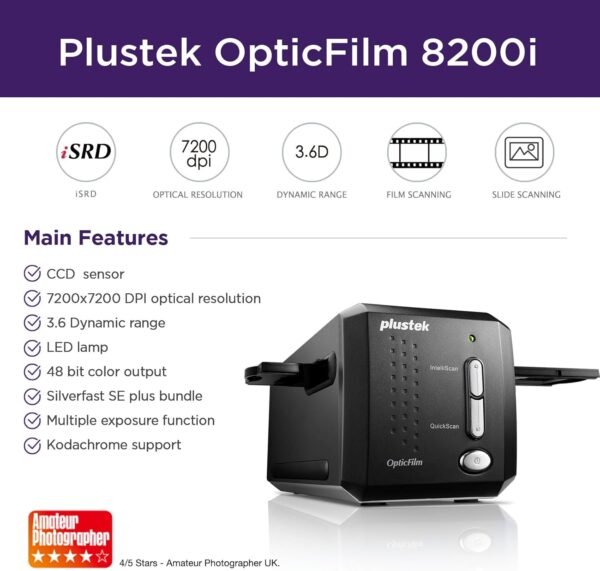 Plustek OpticFilm 8200i SE review 35mm film scanner with 7200 dpi quality