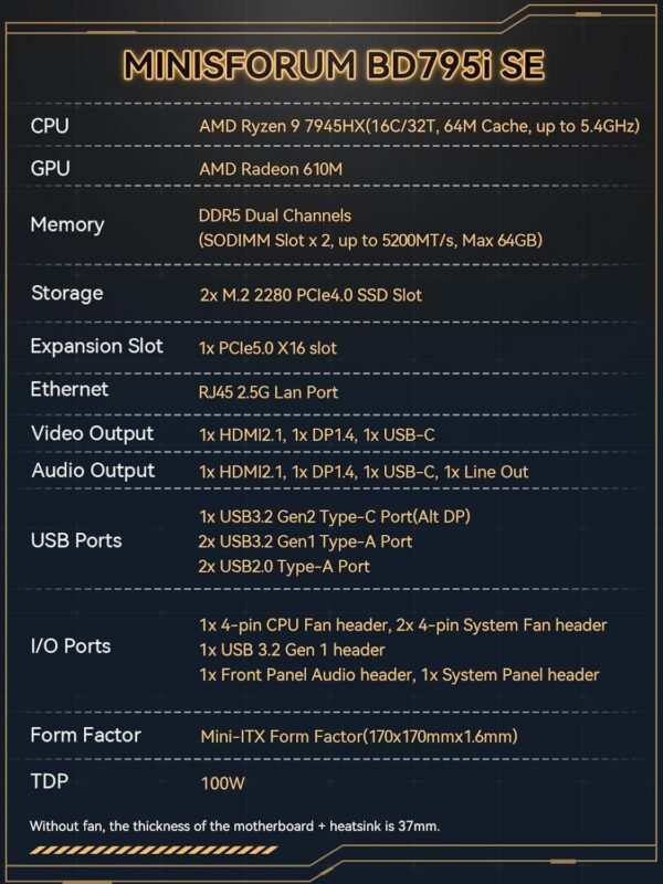 71MXf1tOhCL._AC_SL1500_ Review of MINISFORUM BD795i SE Mini ITX Motherboard AMD Ryzen 9 Performance