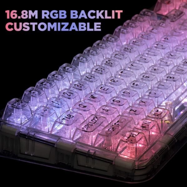 CoolKiller CK75 Transparent Mechanical Keyboard review rechargeable wireless gaming keyboard with RGB backlit