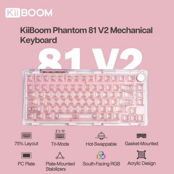 KiiBoom Phantom 81 V2 Mechanical Gaming Keyboard Review Hot Swappable RGB Backlit Design