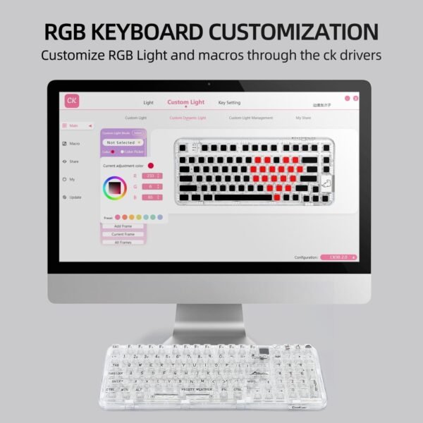 CoolKiller CK75 Transparent Mechanical Keyboard review rechargeable wireless gaming keyboard with RGB backlit