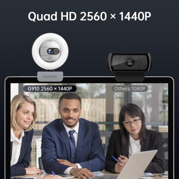 71kdMDlfQtL._AC_SL1500_ GUSGU G910 2K Quad HD Webcam Review with Microphone, Light, and Privacy Cover